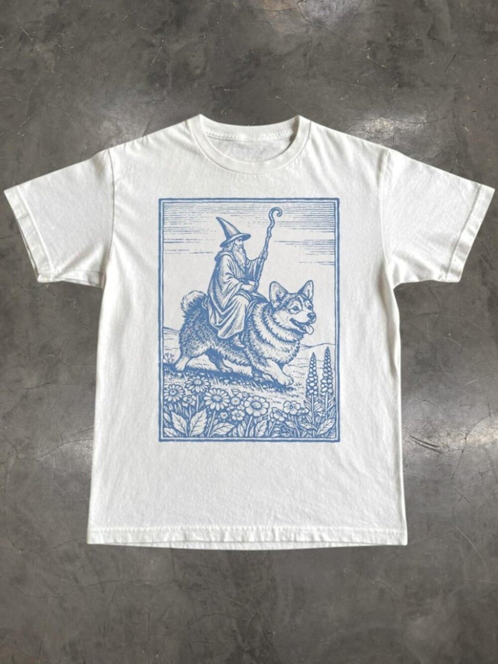 Corgi Shirt, Vintage Wizard Corgi Rider T-Shirt